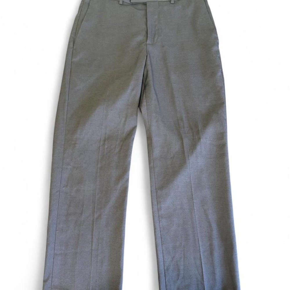 Gray straight leg pants with a relaxed fit, size 30x30.